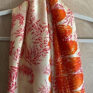 VISMAYA Silk Scarf Multicolor Gold Orange Pink Women’s